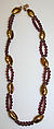 Necklace, Yves Saint Laurent  French, metal, glass, French