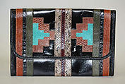 Purse, Carlos Falchi, leather, skins, American