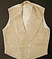 Vest, linen, cotton, American