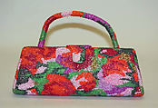 Purse, Nettie Rosenstein, Inc. (American, 1916–1961), silk, glass, American