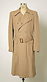 Overcoat, Cerruti 1881 (Italian, founded 1967), wool, leather, French