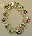Necklace, shell, silk, French