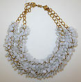 Necklace, House of Balmain French, metal, glass, French