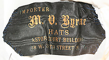 Hat, mink, silk, probably European