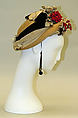 Hat, straw, silk, cotton, probably American
