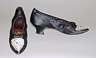 Shoes, Hook, Knowles & Co. (British), silk, leather, cotton, British