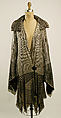 Evening coat, cotton, metallic thread, French