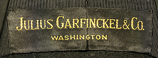 Hat, Julius Garfinckel &amp; Co. (American), wool, silk, fur, American