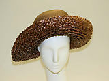Hat, Lord & Taylor (American, founded 1826), straw, British