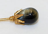 Stickpin, gold, tigereye, American or European