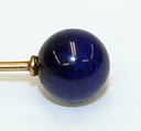 Stickpin, gold, lapis lazuli, American or European
