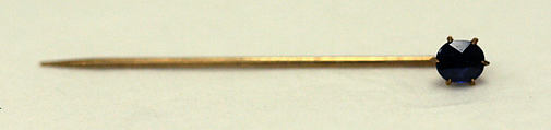 Stickpin, gold, sapphire, American or European