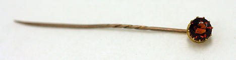 Stickpin, gold, quartz, American or European