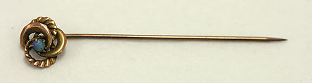 Stickpin, gold, opal, American or European