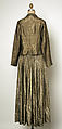 Evening suit, Robert Piguet (French, born Switzerland, 1901–1953), silk, metallic thread, French