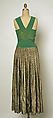 Evening suit, Robert Piguet (French, born Switzerland, 1901–1953), silk, metallic thread, French