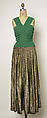 Evening suit, Robert Piguet (French, born Switzerland, 1901–1953), silk, metallic thread, French