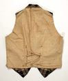 Vest, wool, linen, American