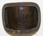 Shoe buckles, metal, leather, French