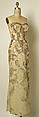 Court presentation ensemble, House of Balmain (French, founded 1945), cotton, silk, plastic, French