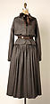 Evening ensemble, Geoffrey Beene American, wool, silk, leather, American