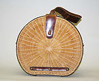 Purse, Etienne Aigner, raffia, flax, leather, metal, French
