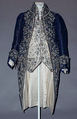 Court suit, silk, metallic thread, paste, French
