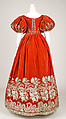 Court dress, silk, metal, probably German