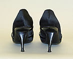 Evening shoes, Albanese (Italian), leather, silk, metal, plastic, Italian