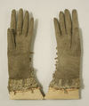 Gloves, leather, metal, silk, British