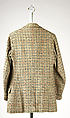 Jacket, wool, plastic (possibly cellulose nitrate), probably British