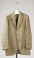 Jacket, wool, plastic (possibly cellulose nitrate), probably British