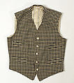 Waistcoat, wool, silk, cotton, British