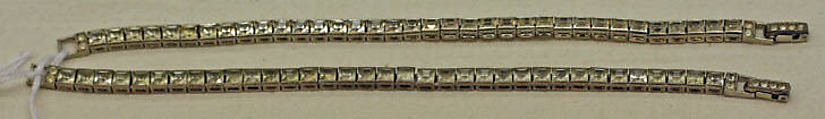 Bracelet, metal, glass, American