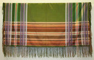Shawl, silk, probably British