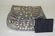Evening bag, F.T. Slattery and Company, metal, glass, silk, French