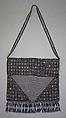 Evening bag, glass, rhinestones, silk, kid, French