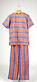 Lounging pajamas, Saks Fifth Avenue (American, founded 1924), cotton, shell, American