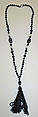 Necklace, glass, silk, American