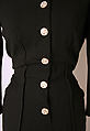 Dinner dress, Elsa Schiaparelli (Italian, 1890–1973), wool, porcelain, metal, French