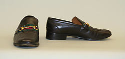 Loafers, Gucci (Italian, founded 1921), leather, metal, wool, Italian