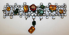 Bracelet, Yves Saint Laurent  French, metal, rhinestones, glass, French