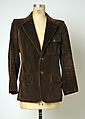 Jacket, Yves Saint Laurent (French, founded 1961), cotton, suede, French