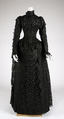 Evening dress, cotton, silk, French