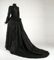 Evening dress, cotton, silk, French