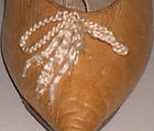 Slippers, leather, linen, silk, probably American