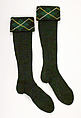 Ensemble, (a) silk, metal
(b) wool, cotton
(c, g) silk
(d, e, i, j) wool
(f) silk
(h) leather, metal, hair
(k, l) metal, glass, Scottish