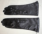 Evening ensemble, Bill Blass Ltd. (American, founded 1970), (a,b) wool, plastic
(c,d) leather
(e) synthetic pearls
(f,g) silk, leather
(h,i) plastic, glass, American