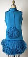 Evening ensemble, Pierre Cardin (French (born Italy), San Biagio di Callalta 1922–2020 Neuilly), silk, feathers, French