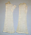 Mitts, cotton, silk, probably American